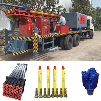 Wasser-Brunnen-Bohrgerät Rig Borehole Truck Mounted Dth Gl300at 6x4 mit Luftkompressor