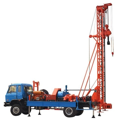 400 m kleines Bohrgerät für Brunnenbohrungen auf Rädern, Off-Road-Borewell-Reverse-Circulation